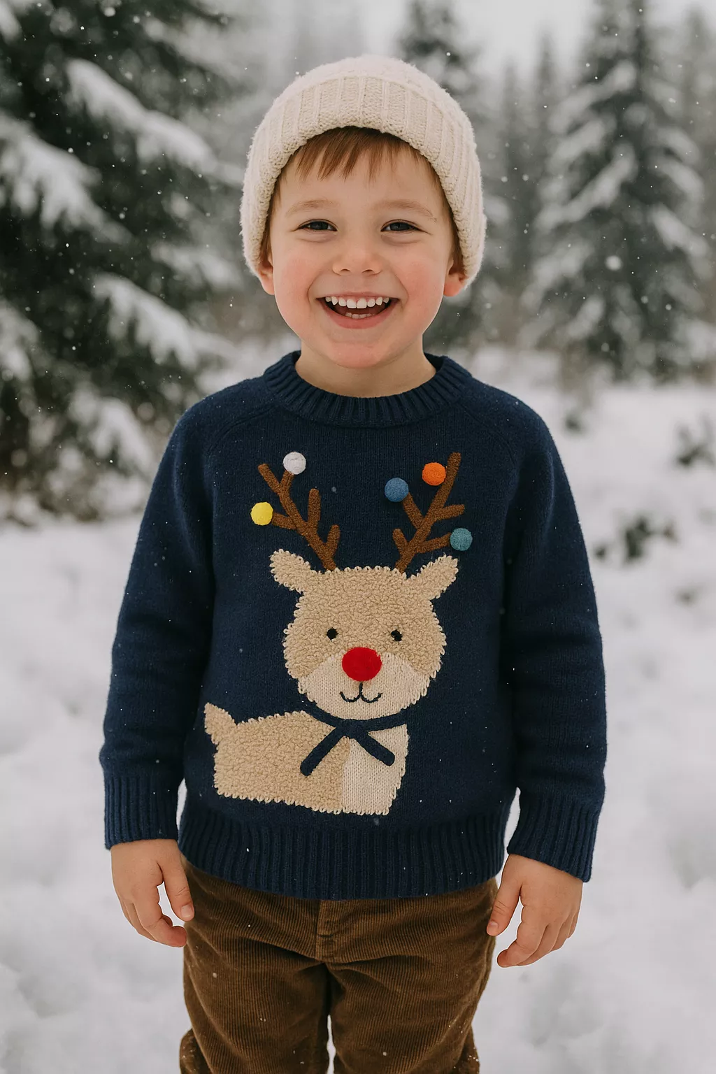 Pull tricot renne, Il Gufo