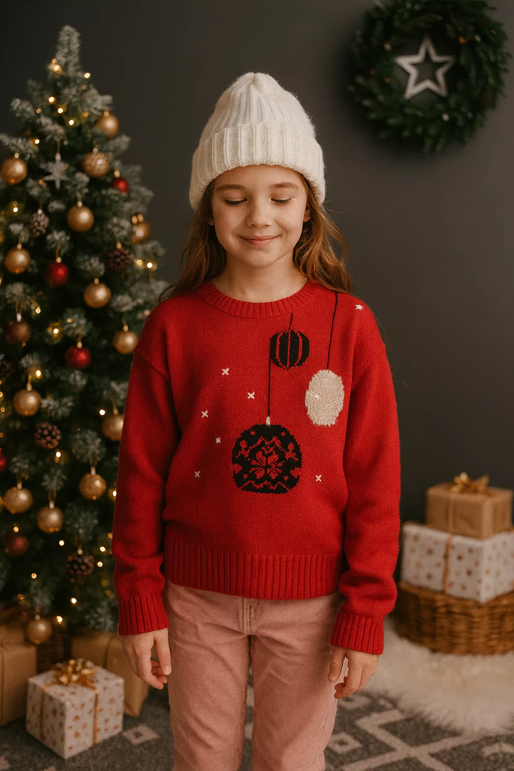 Pull en laine boule de Noël, Il Gufo