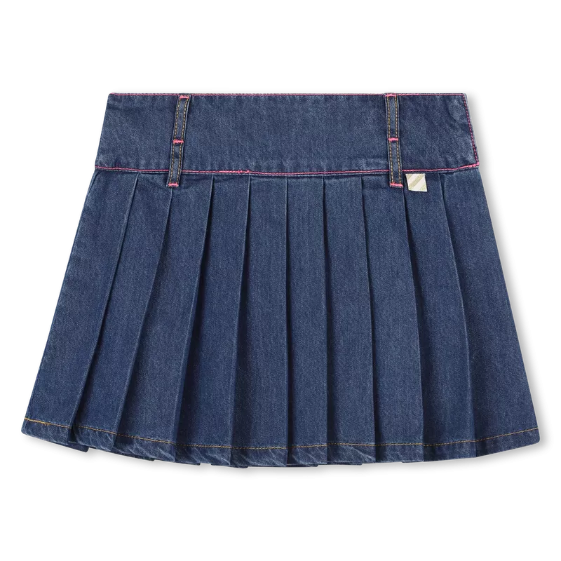 Jupe denim plissée, BillieBlush