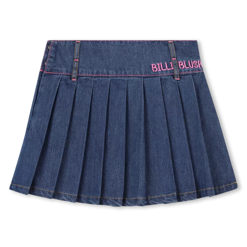 Jupe denim plissée, BillieBlush