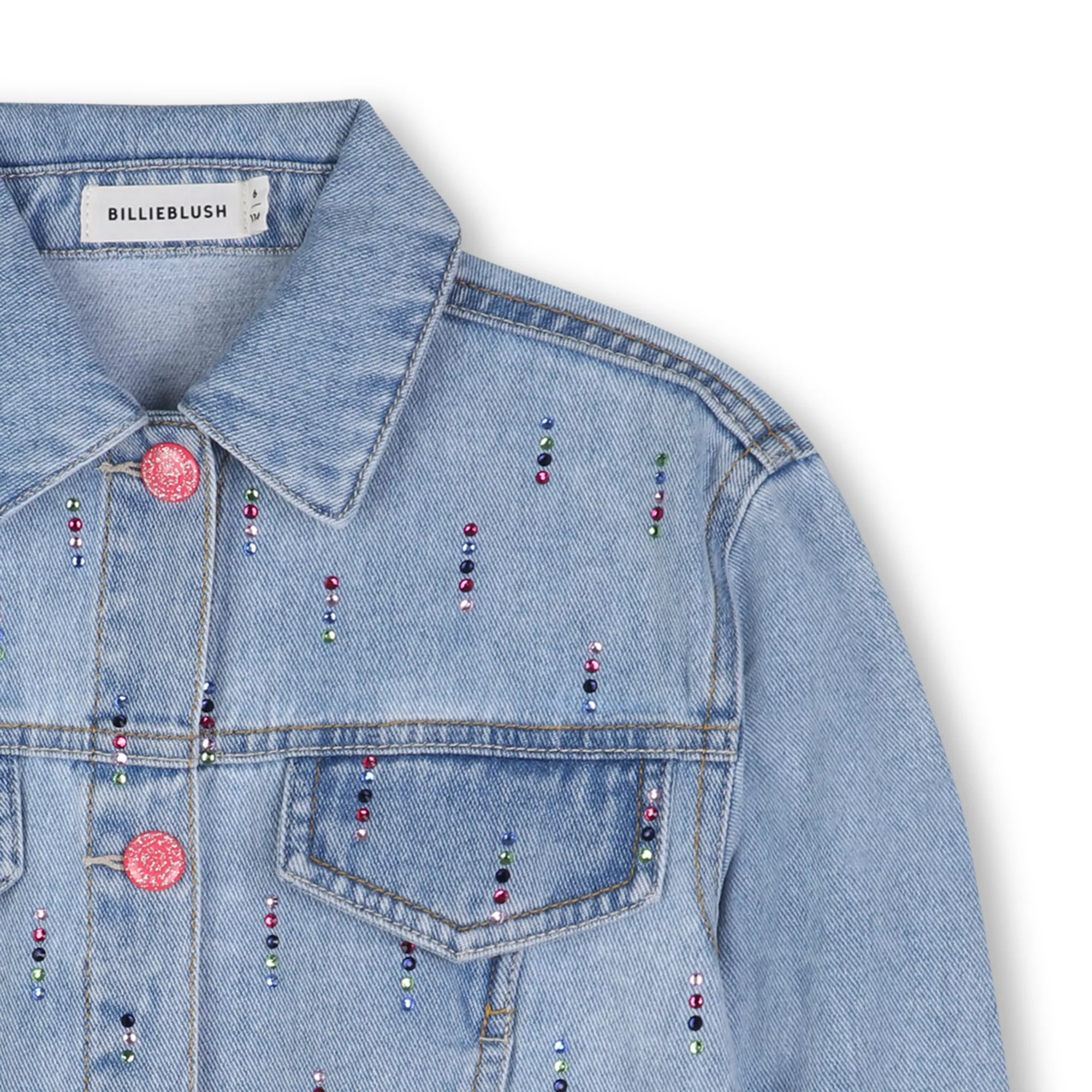 Veste denim paillettes, BillieBlush
