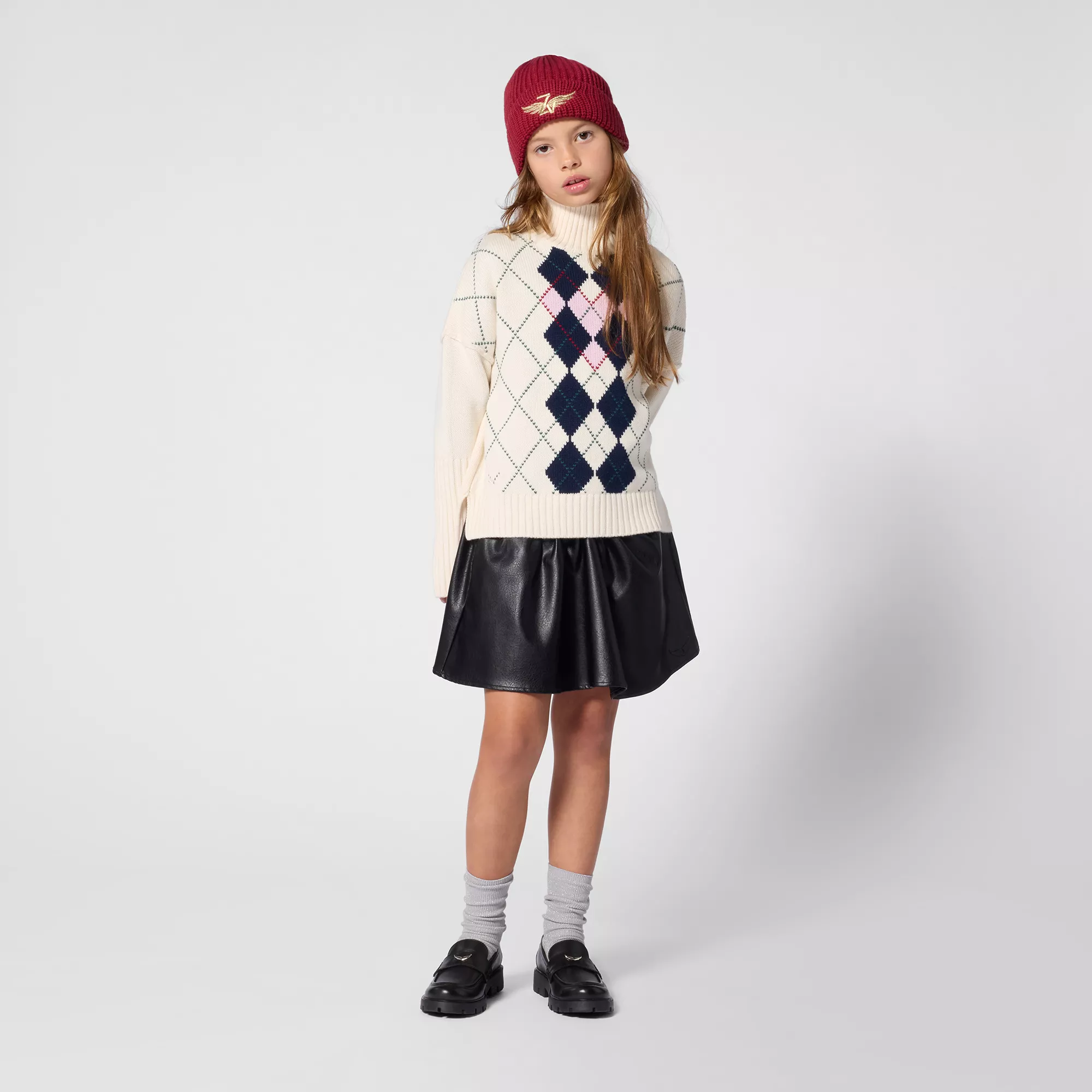 Pull girl col roulé argyle (10-12ANS), Zadig&Voltaire
