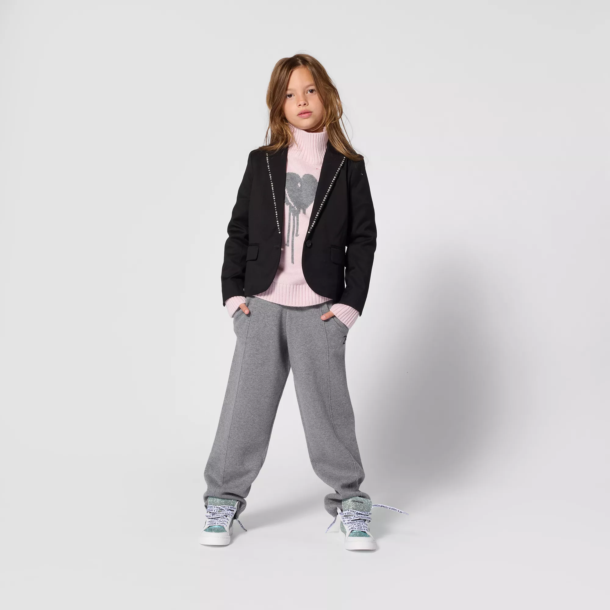 Pull girl col roulé coeur (10/12ANS), Zadig&Voltaire