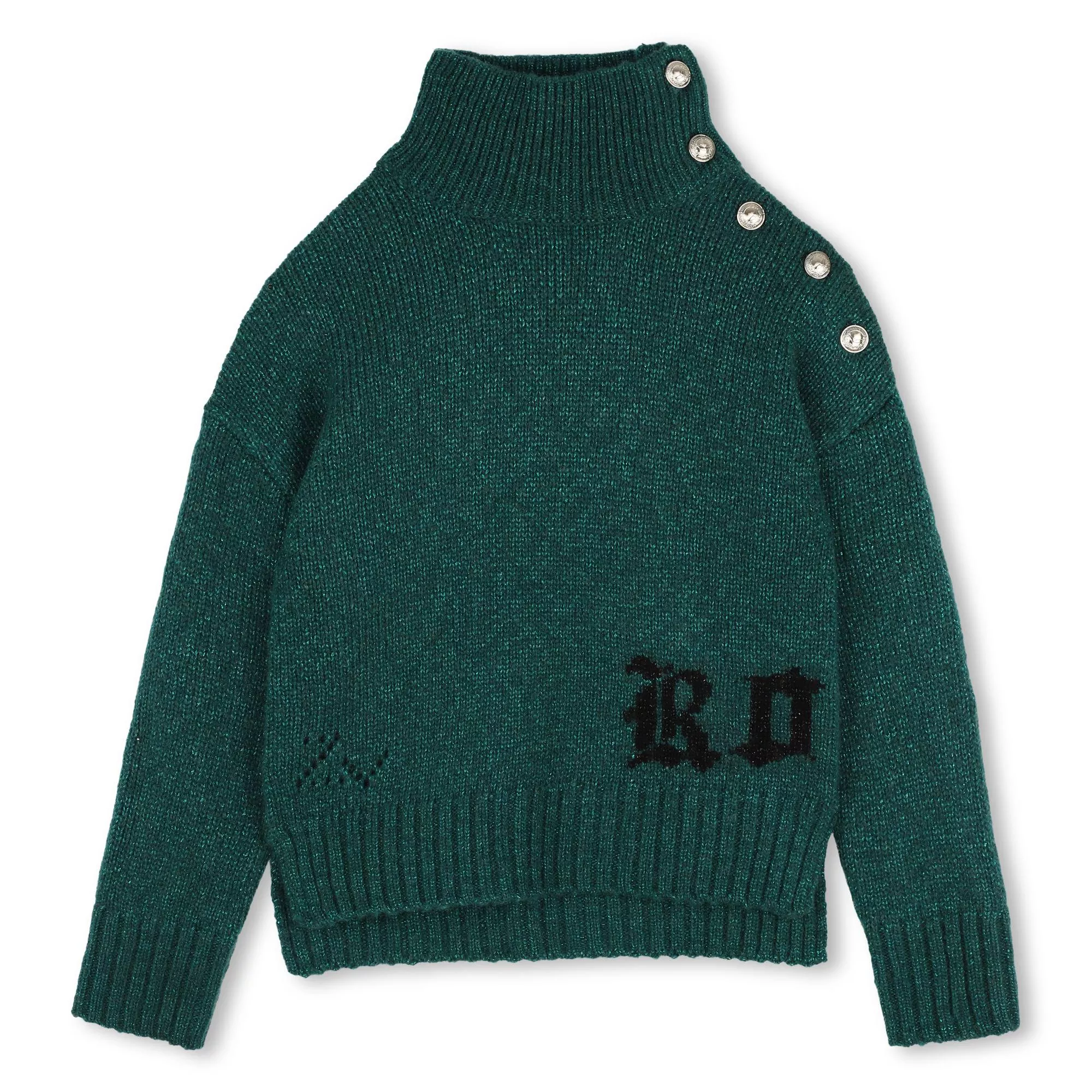 Pull col roulé boutons ROCK (10/12ANS). Zadig&Voltaire